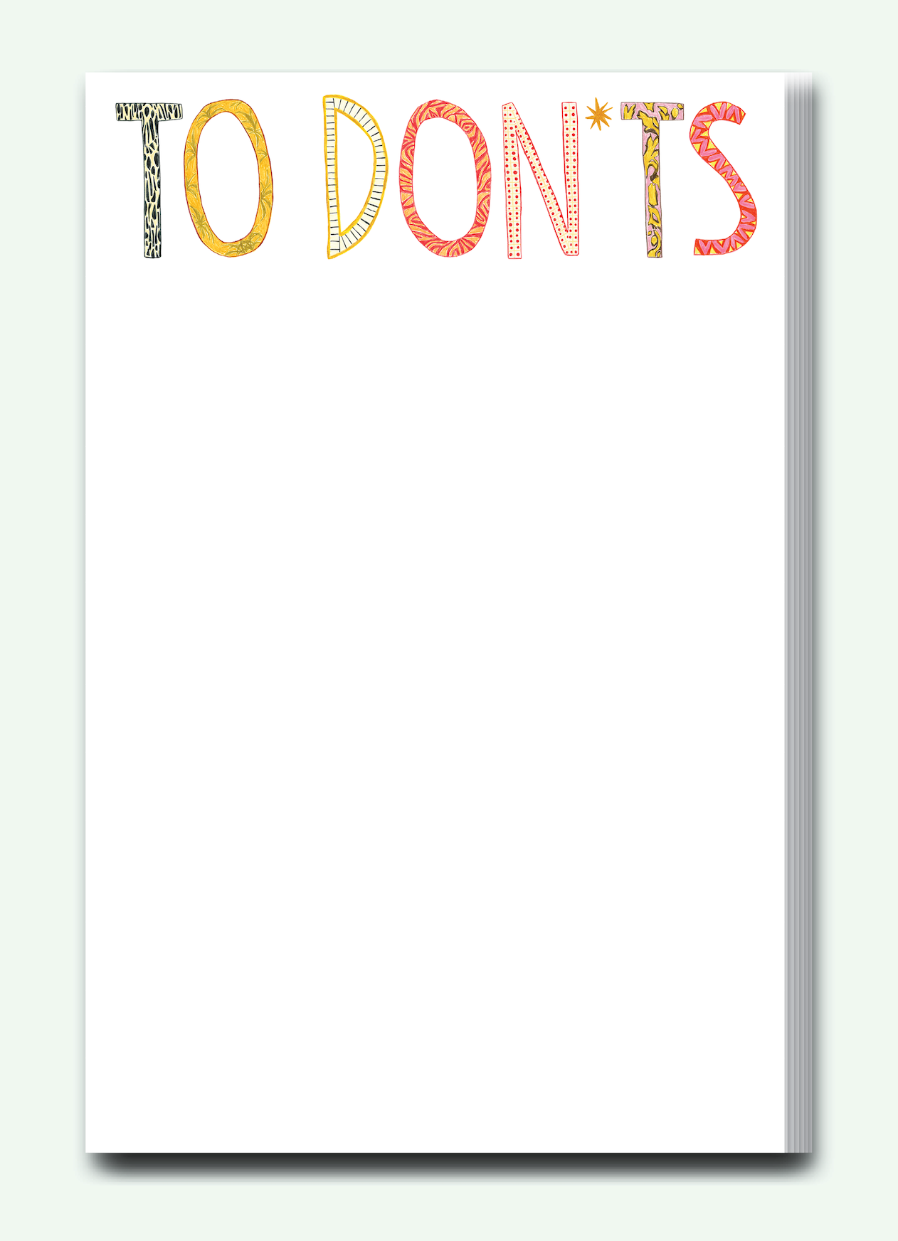 “To Don’ts" Notepad