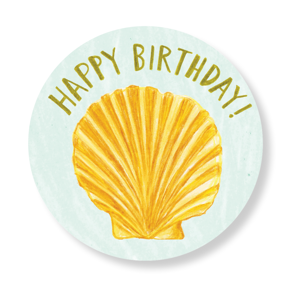"Happy Birthday" Scallop Shell Stickers